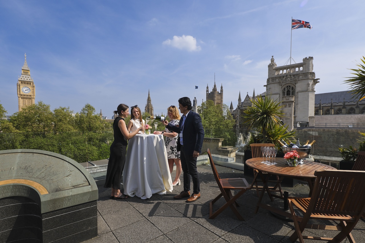 people on roof terrace